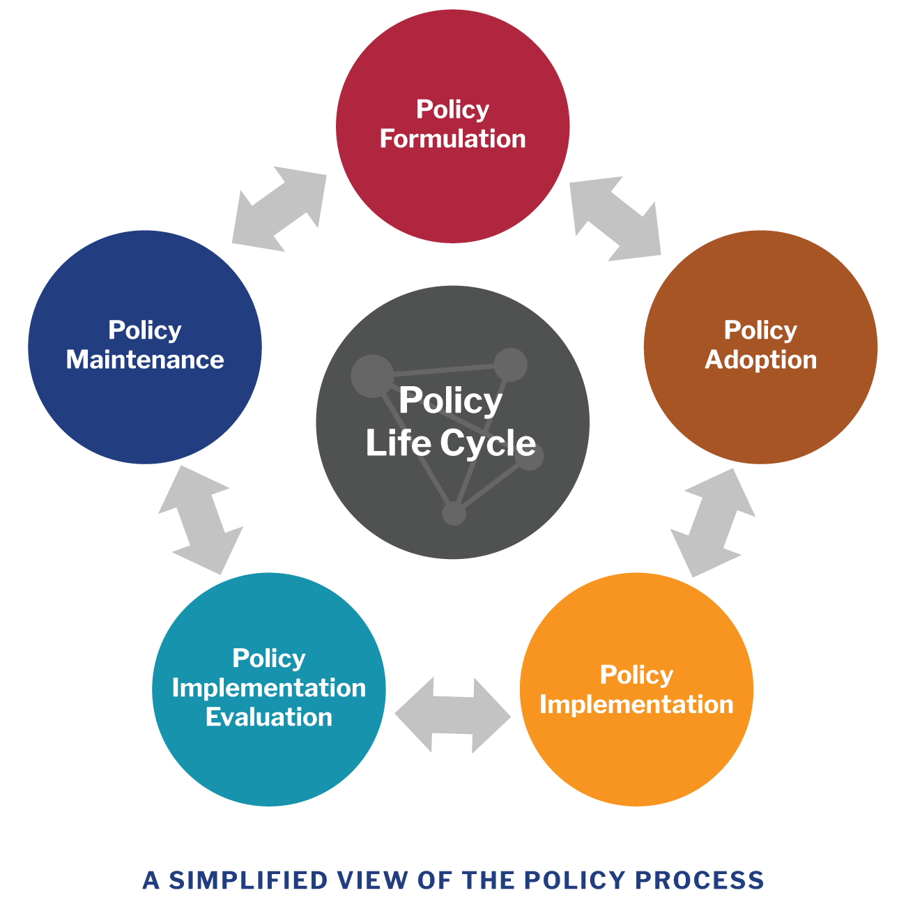 Chart showing a simplified view of the policy life cycle.