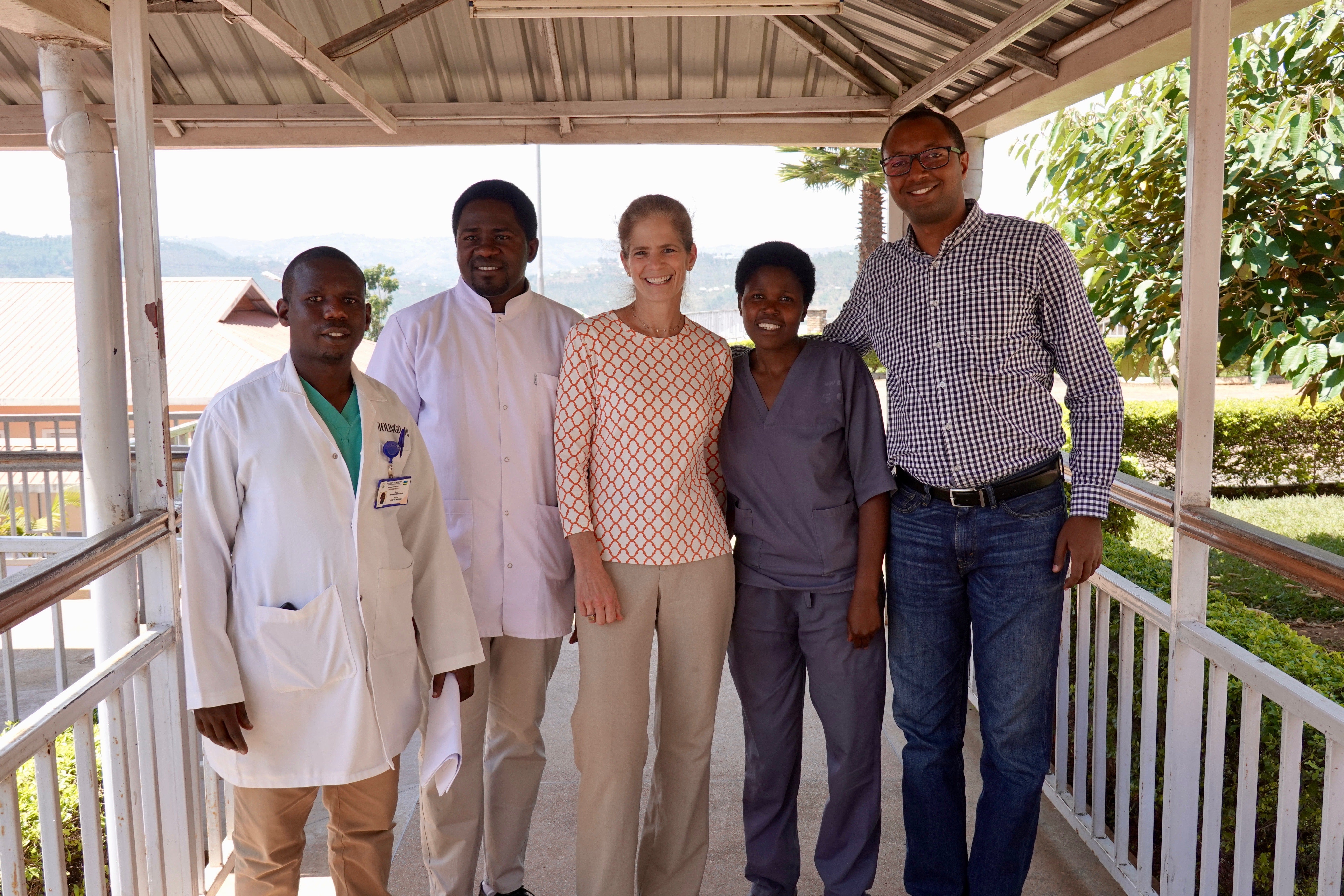 Anne Hansen with medical colleagues in Rwanda.