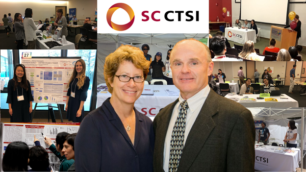 A collage of photos of SC CTSI staff at events.