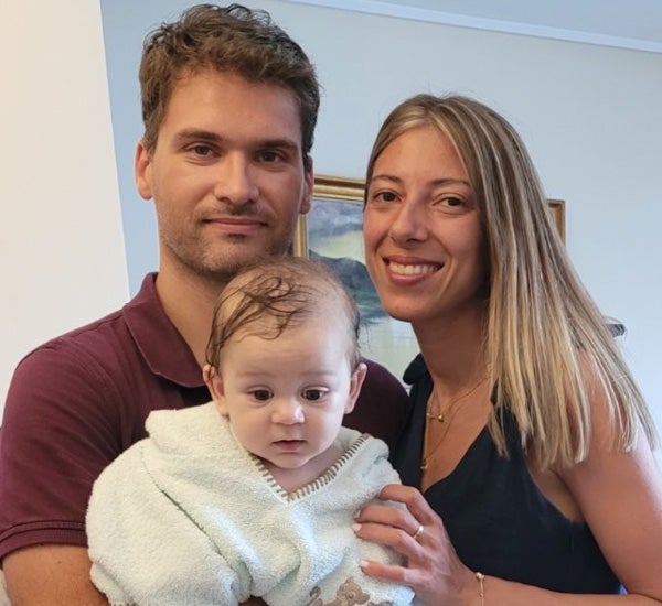 Athanasios Bikas with his wife and nephew.