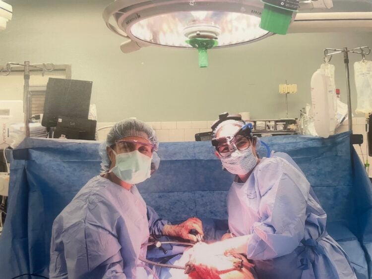 Sonia Cohen in surgery with Christina Ferrone clinical mentor.