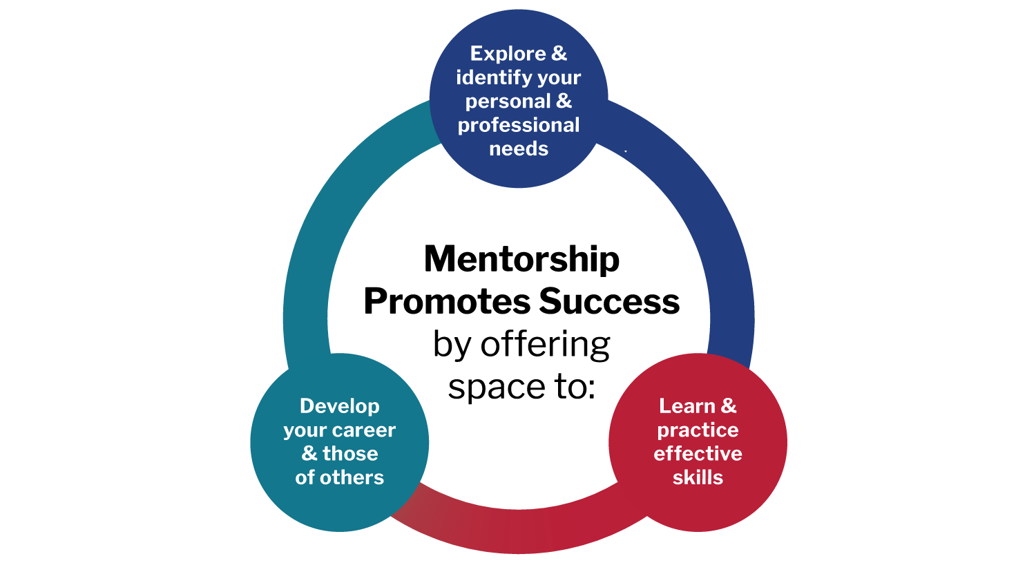 Mentoring promotes success by offering space to: Explore & identify your personal & professional needs. Develop your career & those of others. Learn & practice effective skills. 